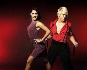 Danny Saucedo och Jeanette Carlsson representerar Sverige i Eurovision dance contest foto TV4